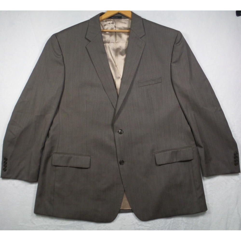 Calvin Klein Blazer Mens Size 50L Brown Jacket Wool Two Button Double Vented